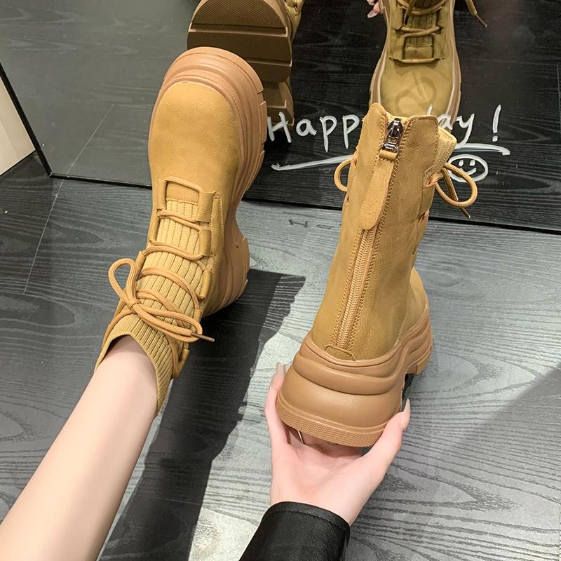 Fashion Chelsea Boots Women Flats Platform Shoes Sport 2024 New Ankle Winter Designer Casual Goth Walking Shoes Punk Motorcycle Botas