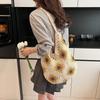2025 Spring New Cotton Crochet Hollow Tote Bag Woven Shoulder Women's Bag Straw Armpit Bag