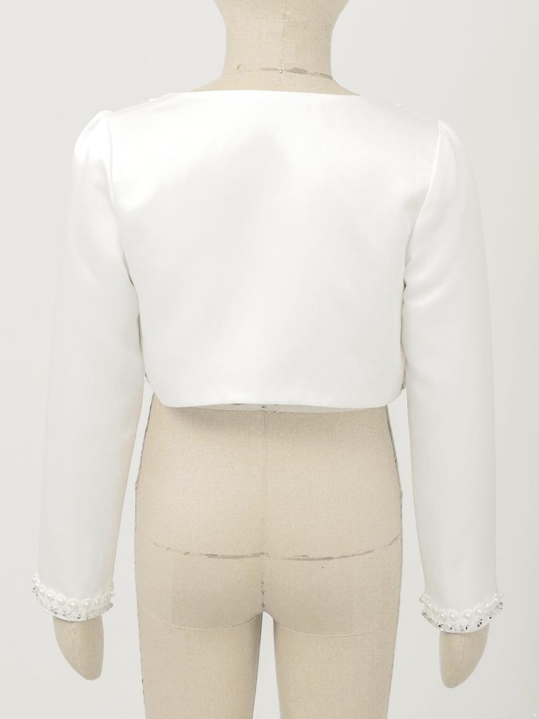 Болеро с длинными рукавами для девочек, платье с цветочным узором для девочек, накидка, детская короткая куртка, кардиган, топ