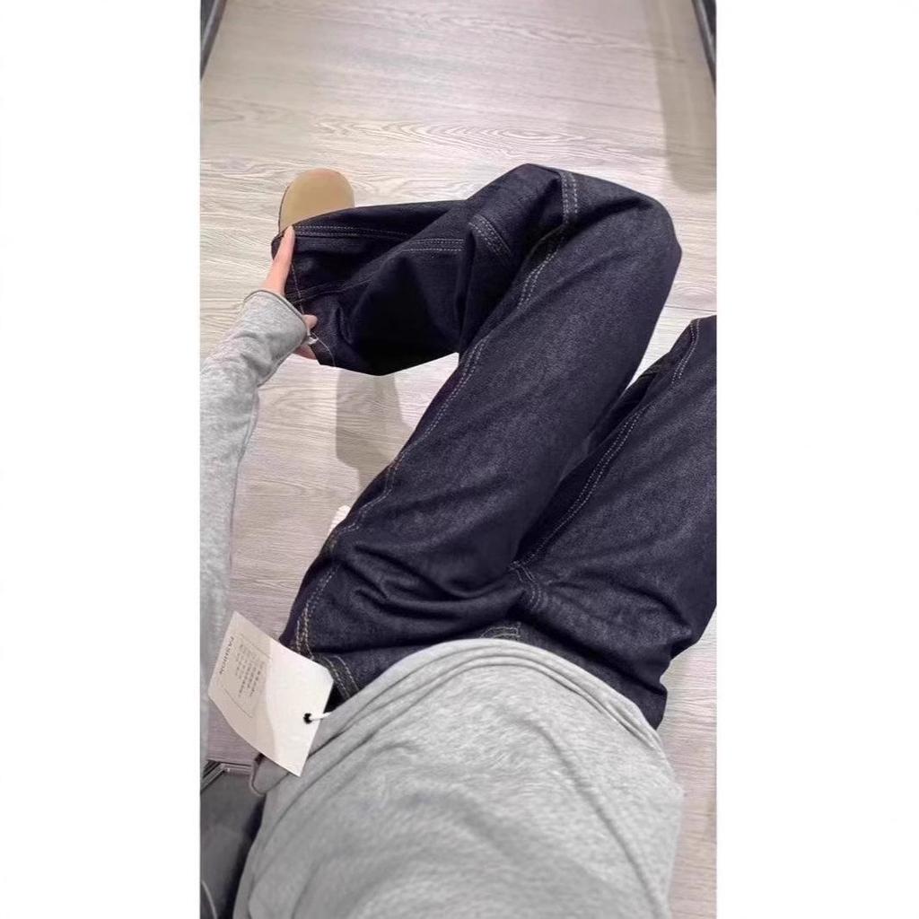 Женские джинсы большого размера с высокой талией, темно-синие, грушевидной формы, широкие