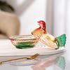 Cute Glass Chicken Shaped Storage Jar Smooth Color Decorative Hen on Nest Candy Dish with Lid Thickening Hen Candy Dish Home