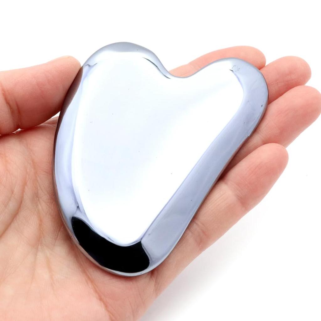 Пластина Гуа Ша для лица и тела из терагерца без отверстий [ЗОЛОТОЙ КАМЕНЬ] Тело, Минерал, Массаж, Похудение, Красота, М-образная,