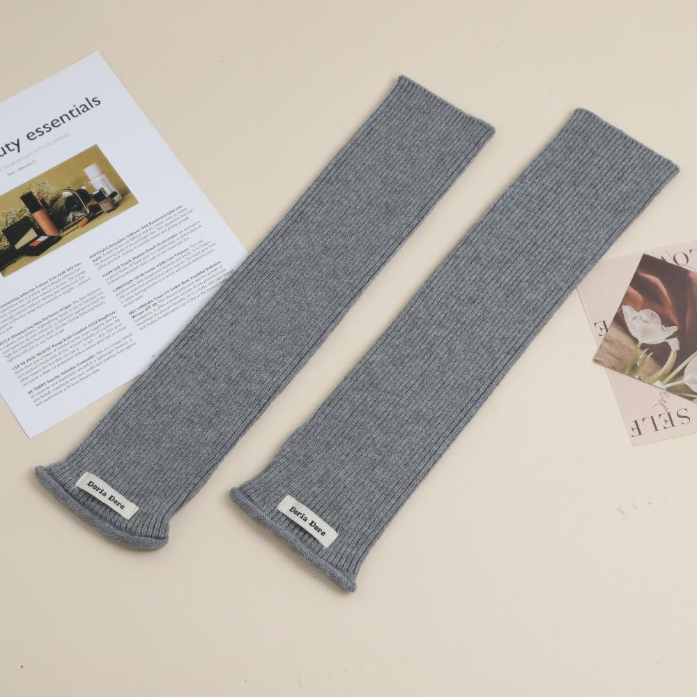 Вязаные рукава-перчатки для женщин на осень и зиму, теплые однотонные нарукавники, полупальцы, шерстяные напульсники, накладные рукава, чехол для рук