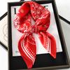 Luxury Brand Silk Square Plaid Scarf Women Satin Neck Hair Tie Band Soft Work Neckerchife  NEW Hijab Head Female Foulard