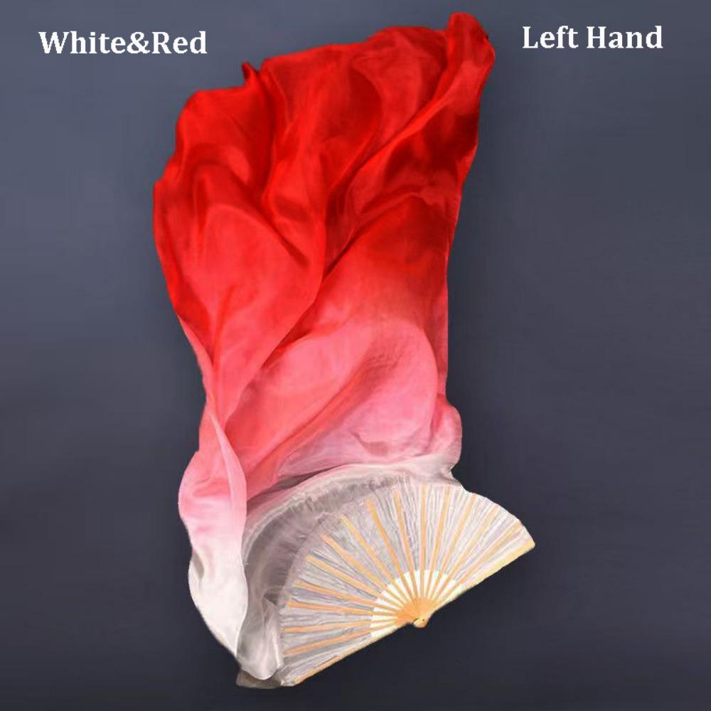 Gradient Color Belly Dancing Fan Multicolors Square Dancing Long Imitation Fan Dance Accessories