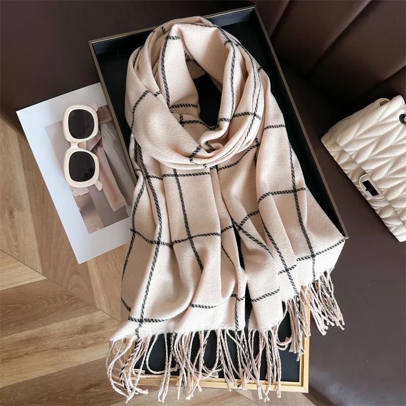 Fashion Plaid Cashmere Warm Scarf New Design Luxury Pashmina Winter Shawl Wraps Bufanda with Tassel Poncho Blanket 2025