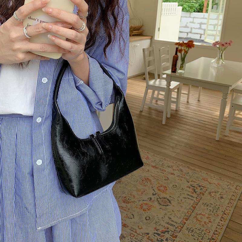 Французский стиль сумки через плечо для женщин модные женские сумки из искусственной кожи подмышки однотонные ручные женские сумки