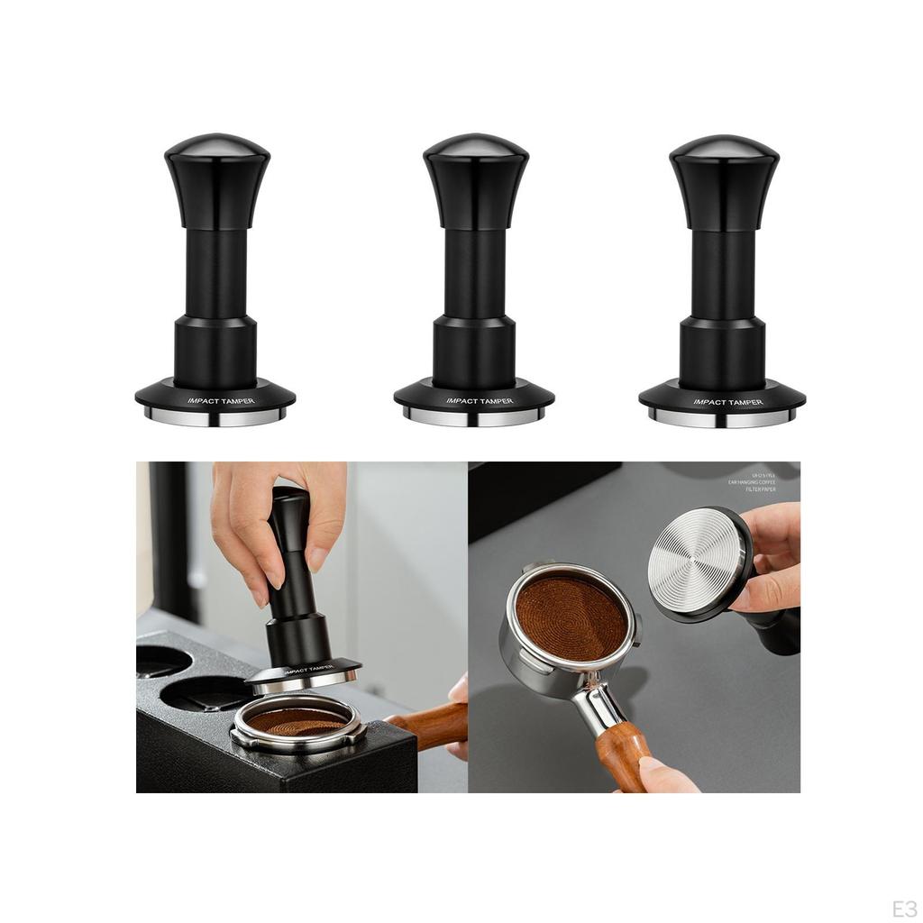Adjustable Stainless Steel Coffee Tamper with Spring Mechanism, Ideal for Office and Camping