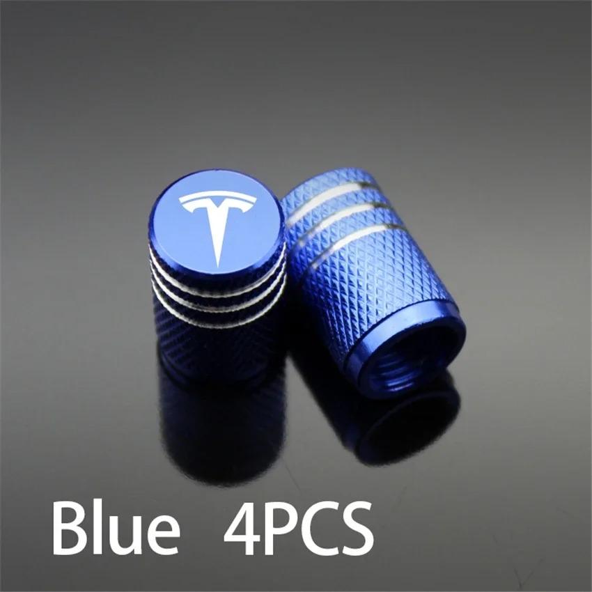 CSNK3 Tesla Model 3 Y S X - 4PCS Aluminum Alloy Tire Valve Stem Caps Covers, Car Wheel Accessories Replacement