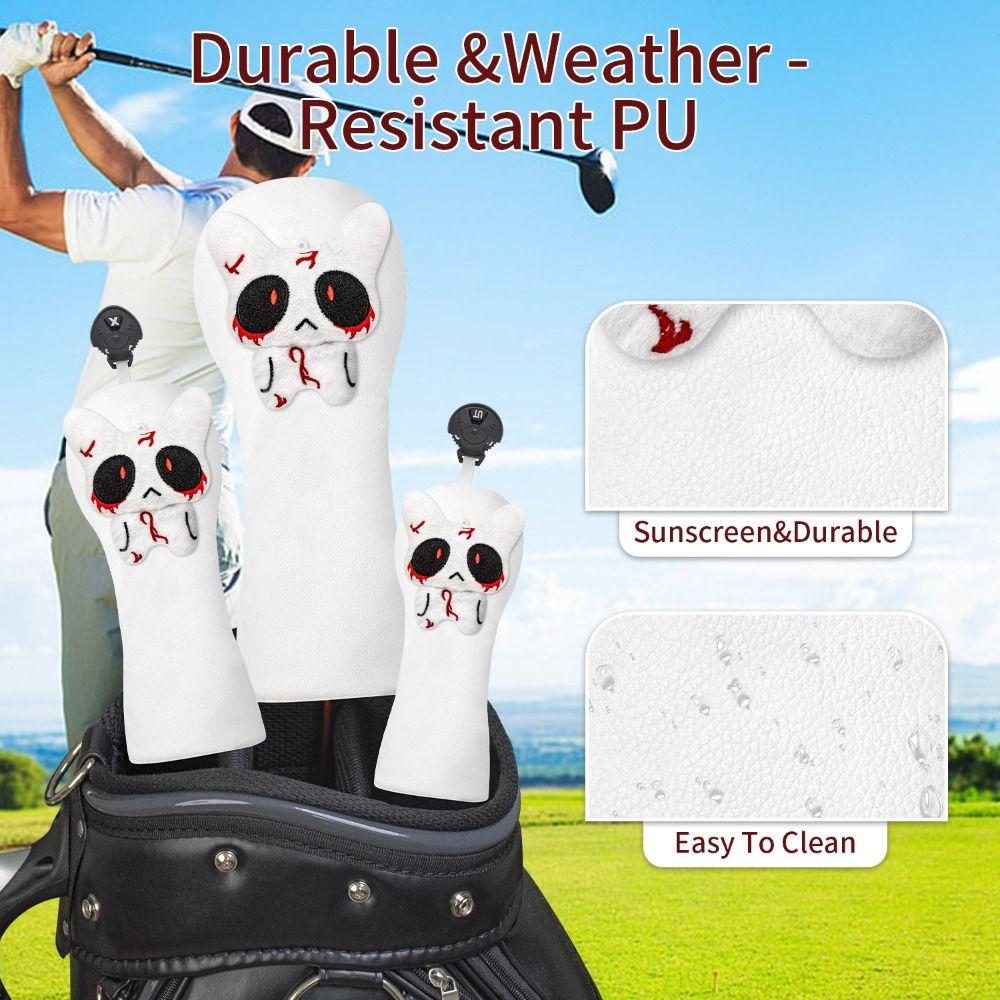 Doll Design Golf Club Headcovers White Golf Putter Cover Durable Golf Head Covers Golf Bag Use