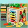 Wooden Radish Pulling Tapping Piano Matching Multi Functional Treasure Box Toy