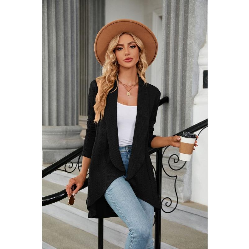 YYFS Women's Fashion Casual Solid Color Print Autumn Winter Long Sleeve Jackets & Coats