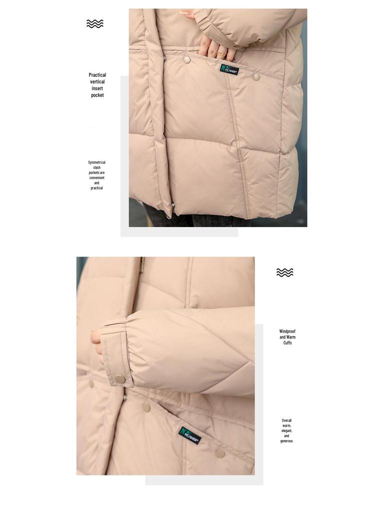 2024 Winter Plus Size Korean Style Mid-Length Thickened Cotton Coat for Women