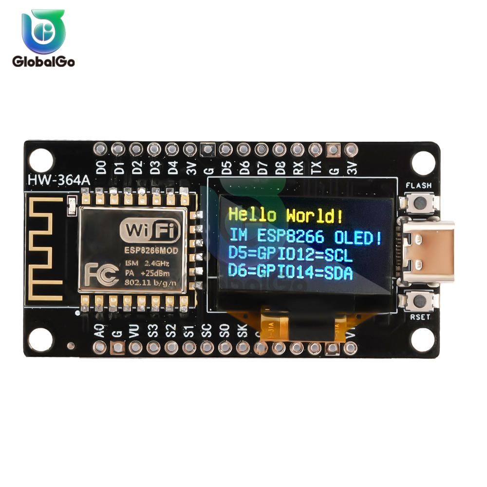 Плата разработки ESP8266 NodeMCU с 0,96-дюймовым OLED-дисплеем, CH-340, WiFi-модуль ESP-12E, Micro USB для Arduino/Micropython ESP8266