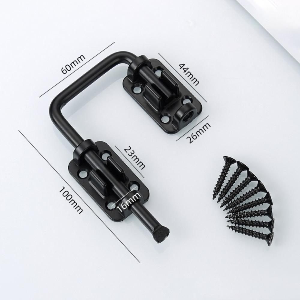 New Stainless Steel Door Latch Lock Thickened Non Perforated Anti-theft Buckle Safety 90/180 Degree Gate Latch Gates