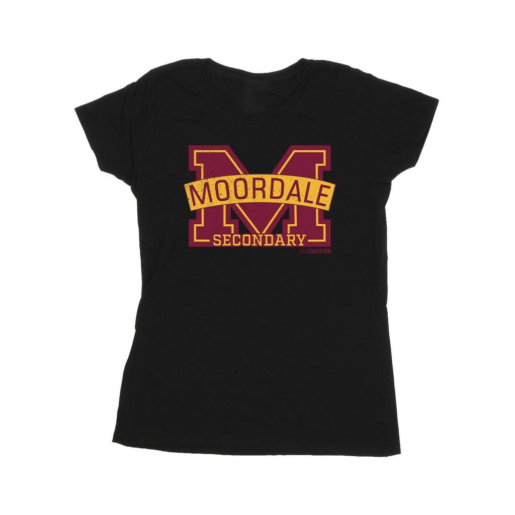 Netflix Womens/Ladies Sex Education Moordale Cracked M Logo 2 Cotton T-Shirt