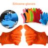 1 Pair Silicone Gloves Heat Resistant Oven Mitts with Quilted Liner Non-Slip Textured Grip Kitchen Gloves for BBQ Baking Cooking
