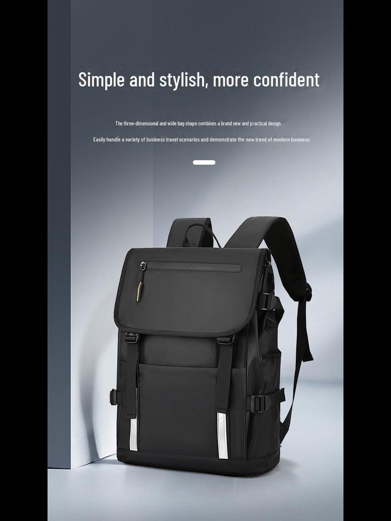 High-End Nylon Backpack: Fashionable Waterproof Travel and Business Bag for Men and Women