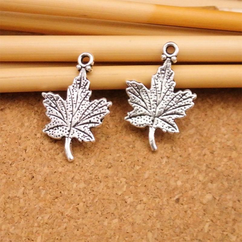 Подвеска в стиле ретро из сплава, ювелирные аксессуары, кленовые листья, оптовая продажа, маркировка ювелирных изделий, ожерелье, браслет, маркировка ювелирных изделий, 20 шт./лот, бусины