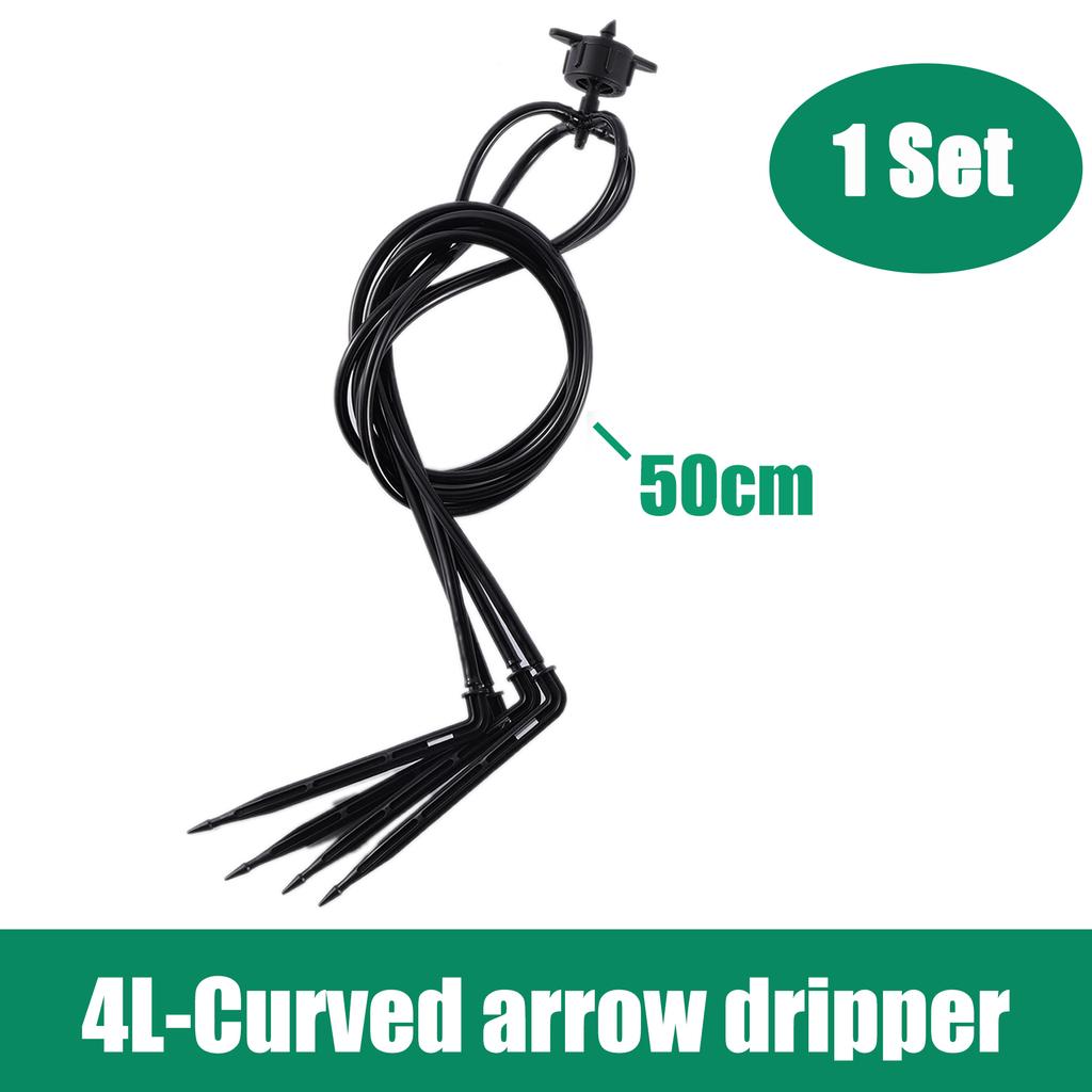 Greenhouse Curved Arrow Drip Irrigation Kit 2L/4L/8L Steady Flow Booster Dripper 1 Out 2, 1 Out 4, 3/5mm Hose Garden Irrigation