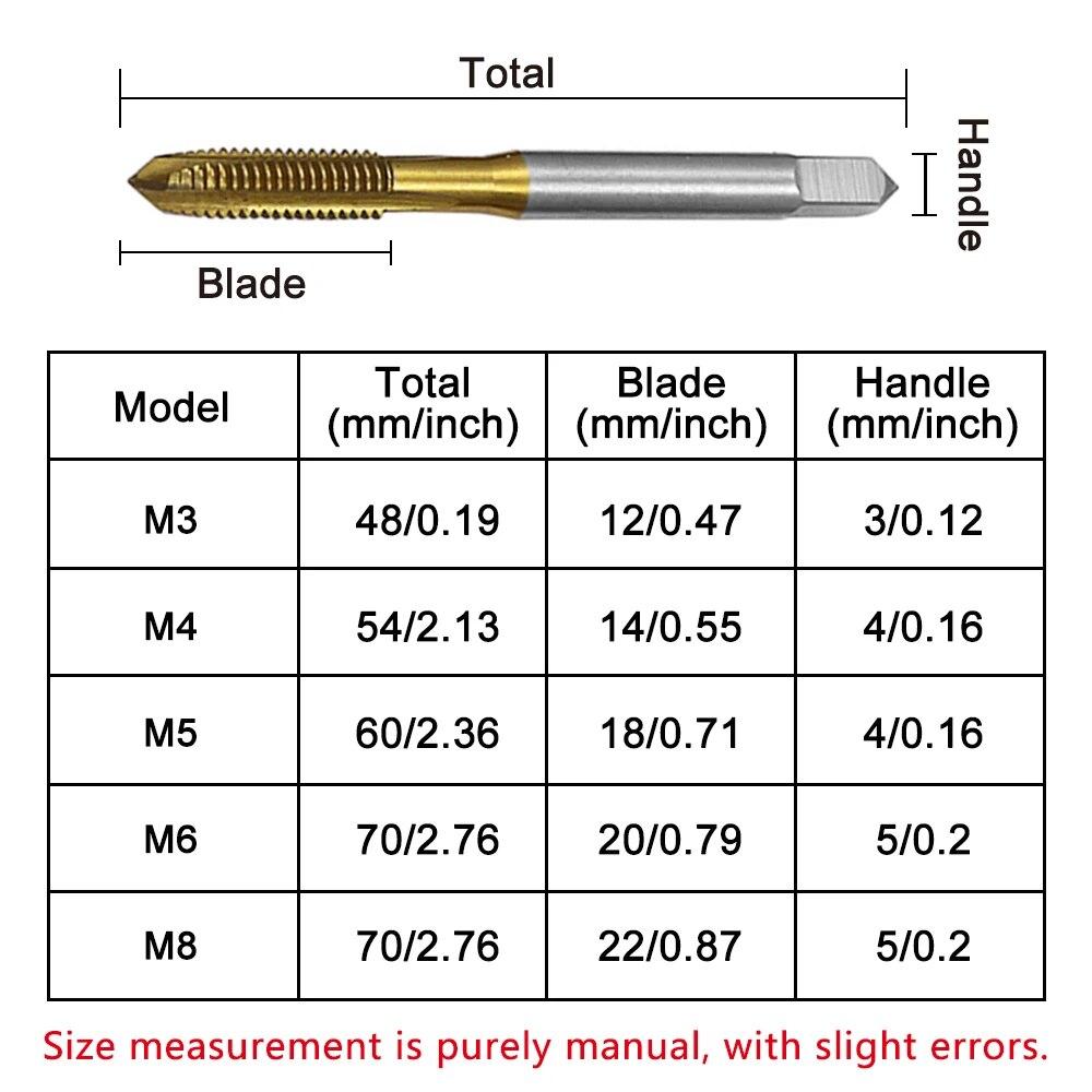 Машина для нарезания резьбы из быстрорежущей стали, 5 шт., с инструментом для нарезания сквозных резьбовых отверстий M3-M8 и внутренней резьбы