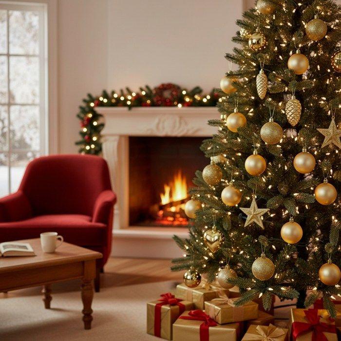 Ornements d'arbre de Noël - SPRINGOS - Lot de 100 - Incassables - Doré - Mixte