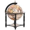 Wine Rack Bar Globe Shape Black Solid Eucalyptus Wood