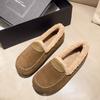 CRLAYDK Winter Women's Soft Faux Fur Lining Moccasins Suede House Warm Indoor Outdoor Loafers Slip On Ladies Work Flat Shoes