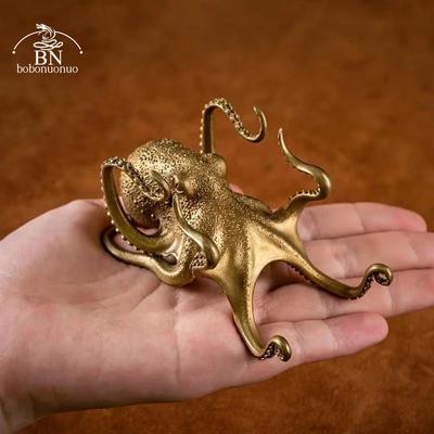 Металлические фигурки осьминога каракатицы статуэтка настольная подставка для телефона держатель для ручки и очков украшения для автомобиля домашний декор украшения