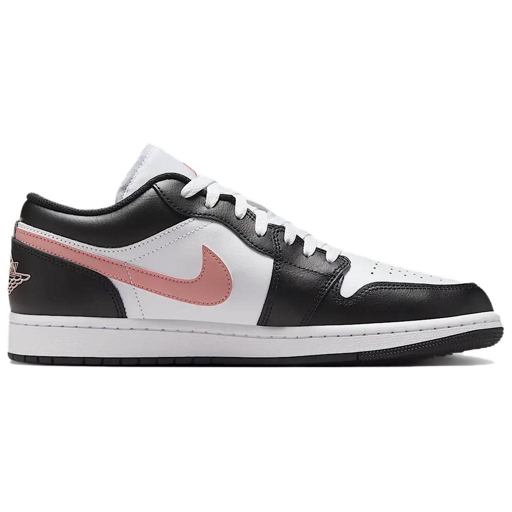 Air Jordan 1 Low Black Rust Pink Unisex Sneakers White 553558-165