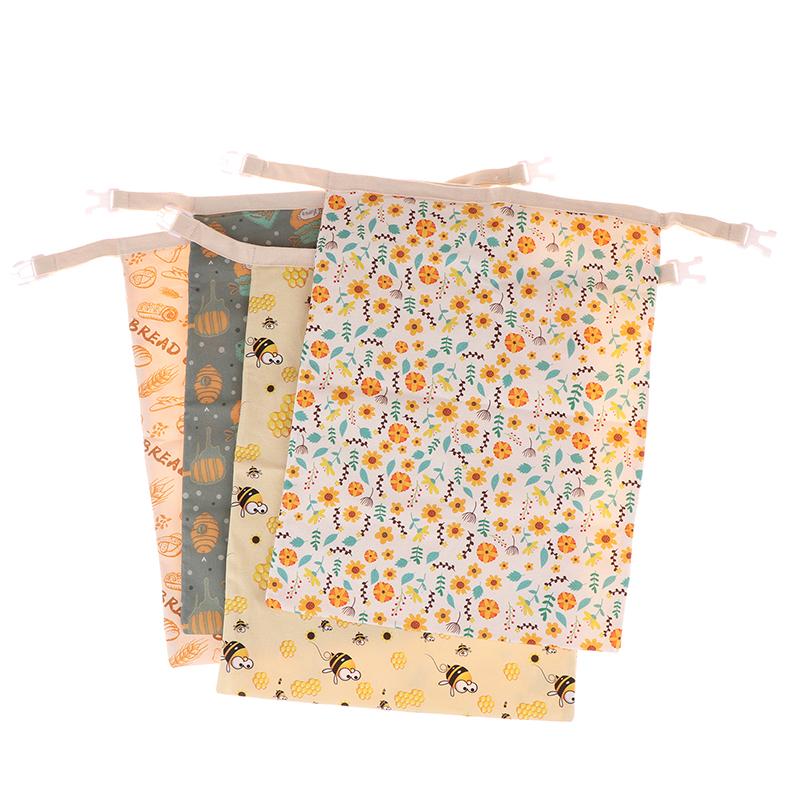 Beeswax Linen Bread Bag For Homemade Bread Eco Friendly Food Storage Bags Reusable Bread Bags