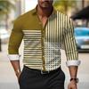 Striped Color Blocked Long Sleeved Shirt for Men In Spring Simple Solid Color Shirts Men’s