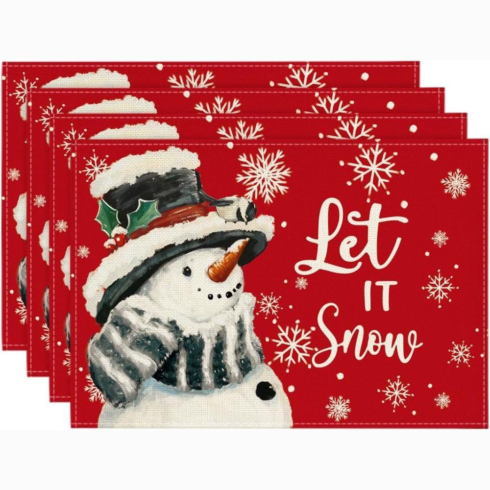 Защитный коврик для обеденного стола, Термостойкий коврик для рождественского ужина, Изоляционная подставка, Праздничное украшение