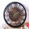 Retro Silent Wall Clock Living Room Simple European Antique Wall Clock Country Industrial Style Creative Large Clock