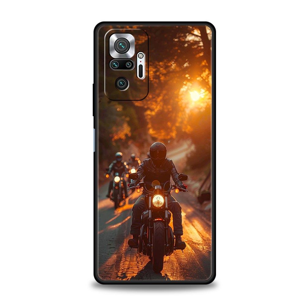 Чехол для телефона Спортивный Мотокросс Мотоцикл Для Xiaomi Redmi Note 14 13 5G 10 11 12 Pro Plus 4G 14C 13C 12C 10C Черный Чехол