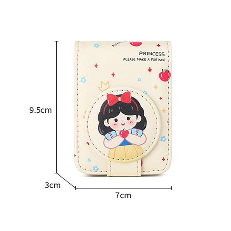 Cute With Mirror Lipstick Bag Pu Leather Mini Lipstick Protective Cover Cartoon Portable Lightweight Lipstick Pouch Gifts