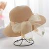 Summer Vacation Holiday Beach Straw Hat Women Girl Lace Bowknot Floral Sun Hat Sunshade Cap Large