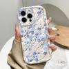 Свежий маленький синий цветочный силиконовый чехол для телефона для iPhone 11 12 13 14 15 16 17 Pro Max Air 16E XS XR 14 Plus Ударопрочный мягкий чехол