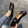 Single Shoes Women's  New Flat British Small Leather Shoes Women's Lazy Slip-on Loafers Spring Peas Shoes