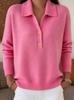 2026 Autumn/Winter Women's European-American Knit Lapel Sweater: Half-Button, Loose, Casual Style