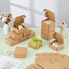 100 шт. Картонная коробка Крафт Складная коробка Квадратная Коричневый 5.5x5.5x2.5см