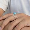Заявление кольцо с бирюзой Аризоны, кольцо из стерлингового серебра 925 пробы, ручная работа, минималистичные бирюзовые украшения для женщин