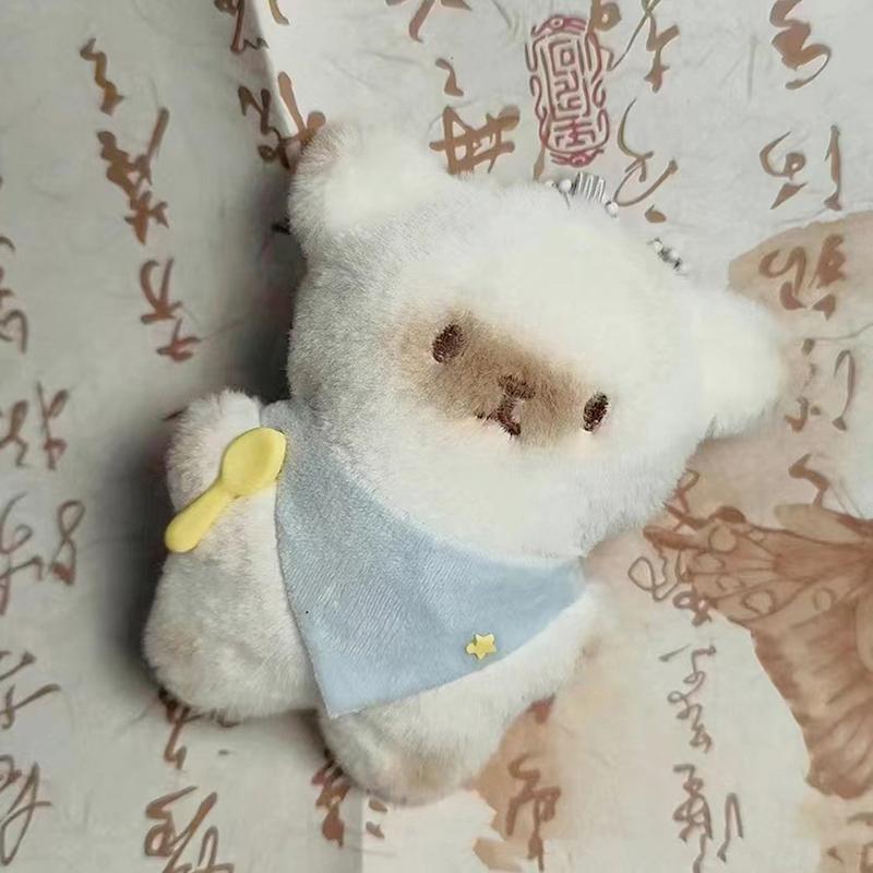 Cartoon Plush Kitten Squeaking Plush Pendant Doll Toy Keychain Cute Bag Pendant Car Keyring Accessories For Women Kawaii Gift