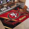 Custom Rug San Francisco 49ers Pattern Print Name Text Soft Non‑Slip Floor Carpet for Home Indoor Decoration