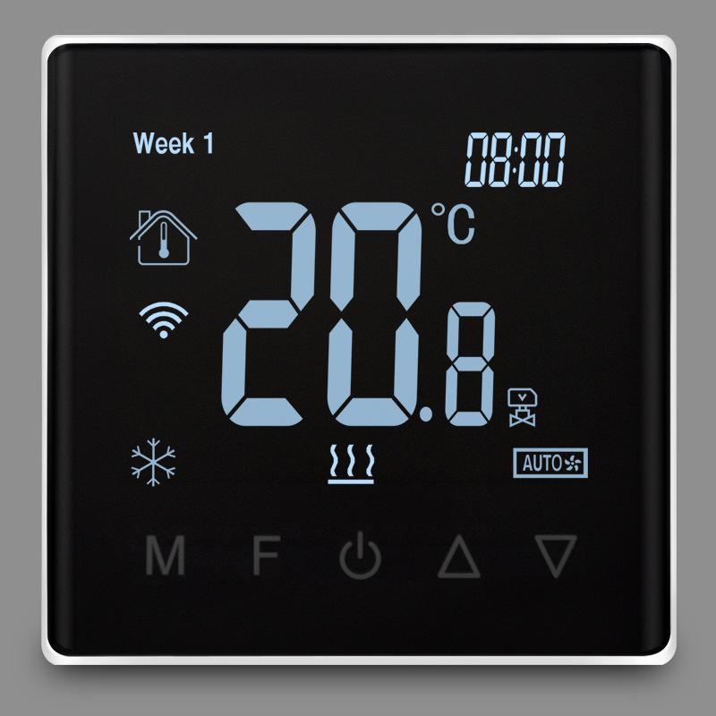 Умный термостат для кондиционера и панель дистанционного управления фанкойлом Tuya Zigbee WiFi