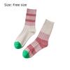 A Pair Stripes Mid Tube Socks Warm Womens Crew Socks Durable Cotton Socks  At All Seasons