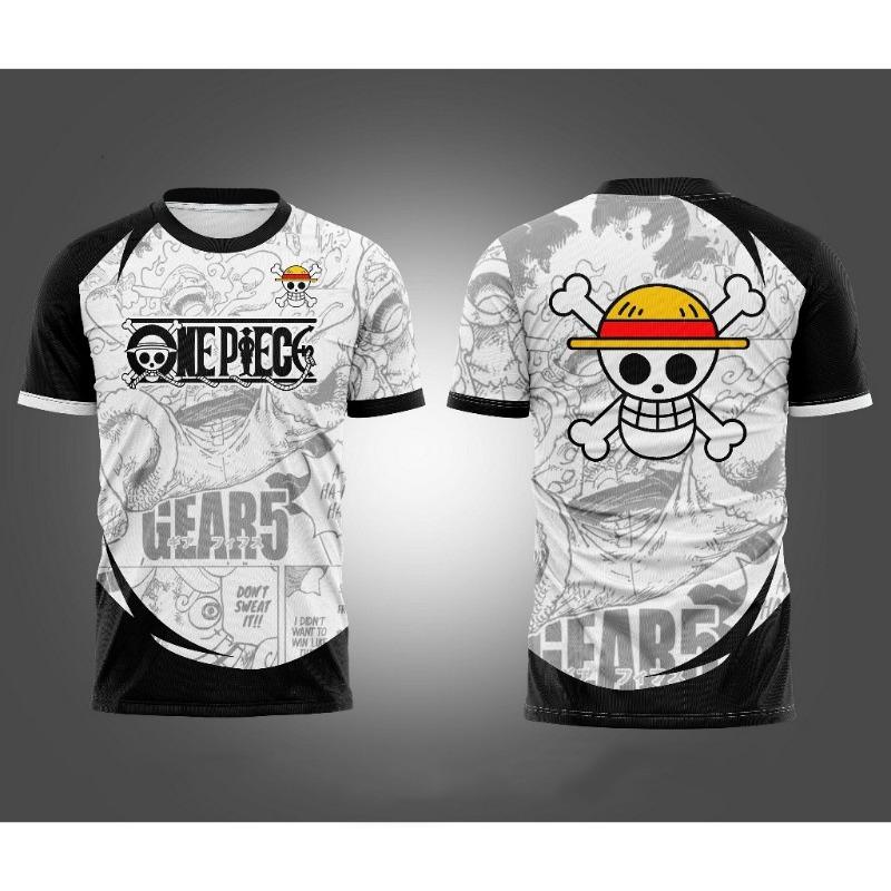 One Piece Luffy Gear 5 Manga Style 3D Quick Dry T-Shirt For Men Women Kids Summer Sports Anime Tee Family children's clothing