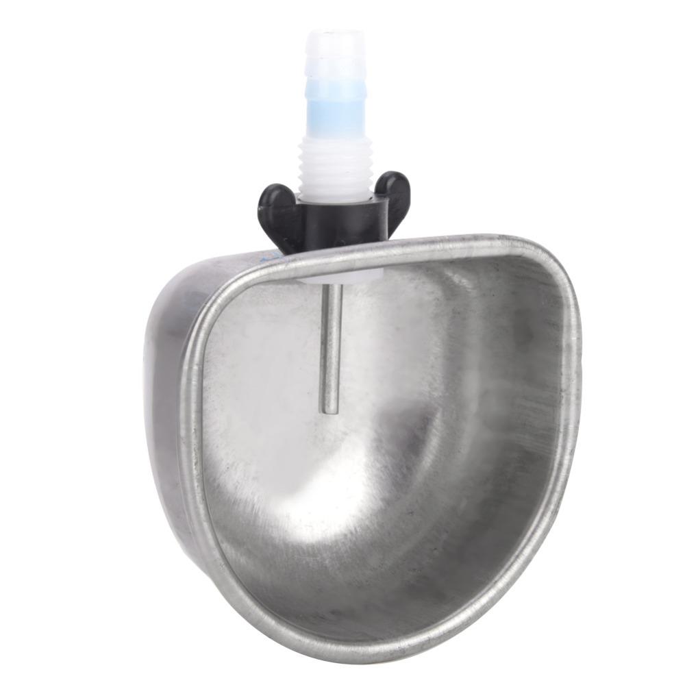Plastic Pet Drinking Bowl Silver Pet Waterer Accessories Pet Water Bowl  Small Animal Housing