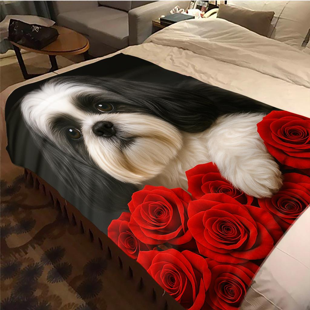 1 шт. Фланелевое одеяло с мультяшным принтом, Высококачественное, Удобное для всех сезонов, Домашний декор, Тепло и комфорт, Идеально для рождественского подарка на день рождения