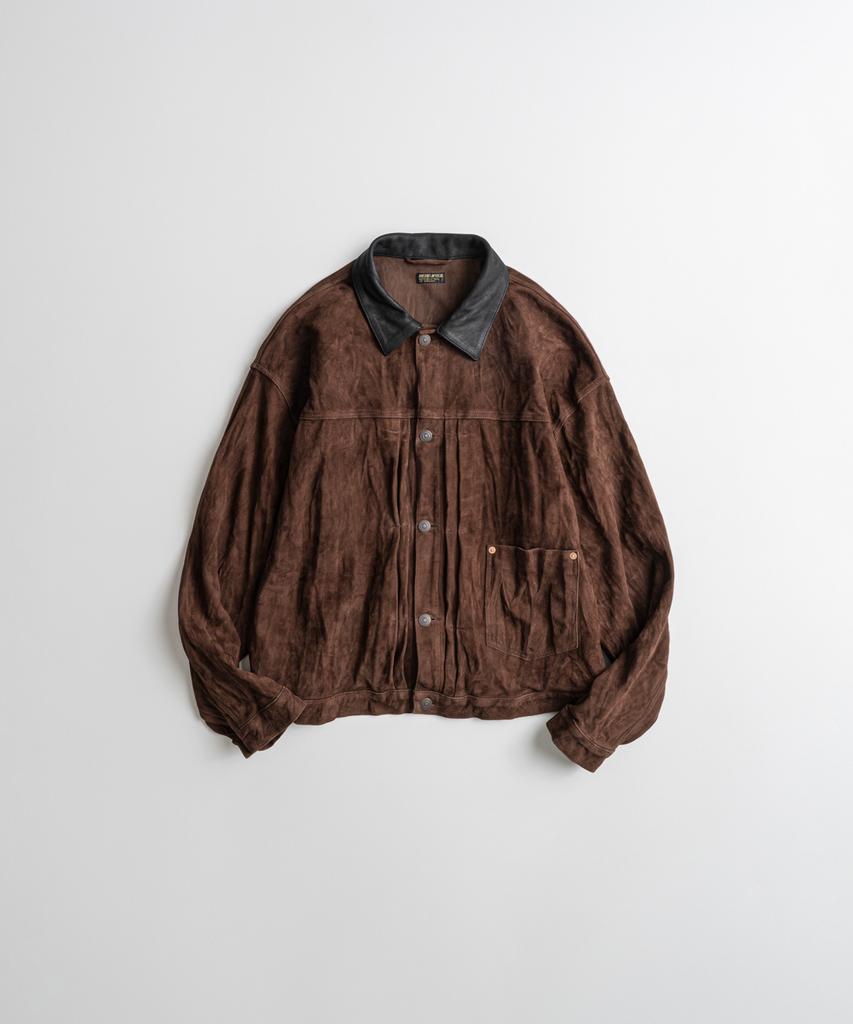 BEHEAVYER Washed Goatsuede Type-1 Jacket Chocolate